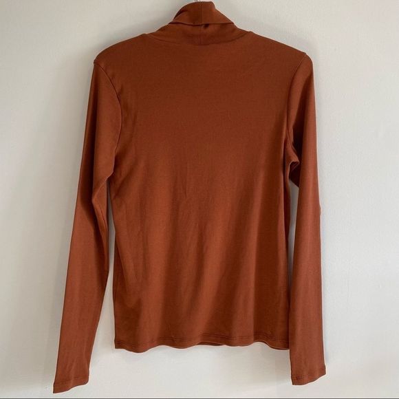 BP Turtleneck Ribbed Top Long sleeve rust NWOT - Picture 4 of 6